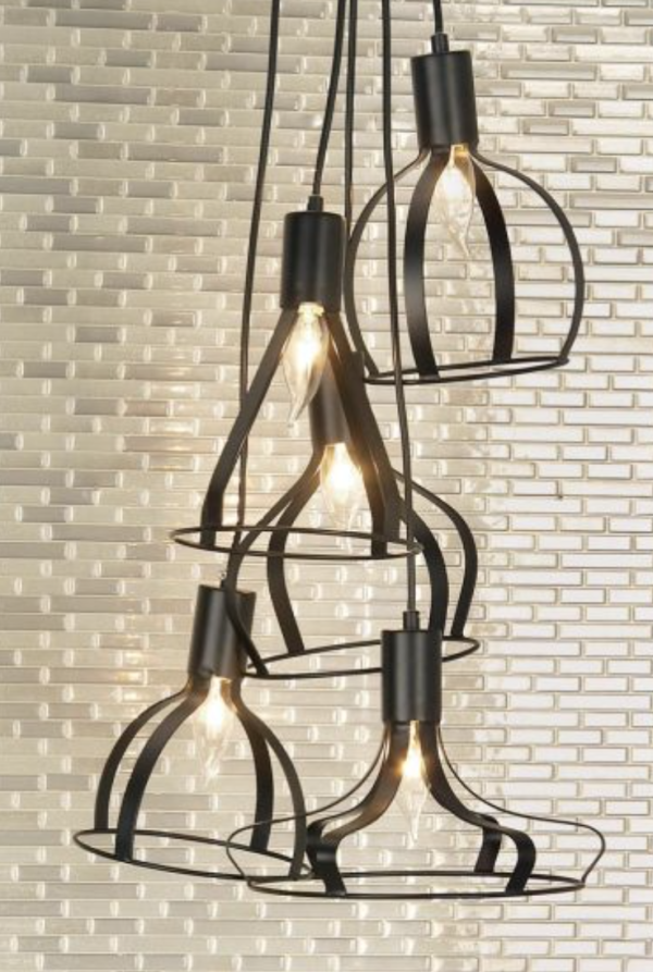 Oversized Contemporary Dark Black 5 light pendent