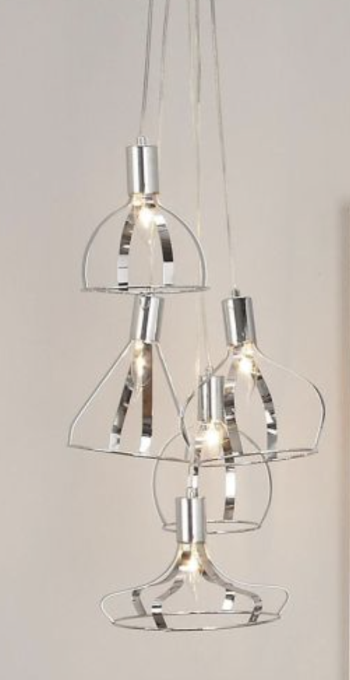 Oversized Contemporary Dark Grey 5 light pendent