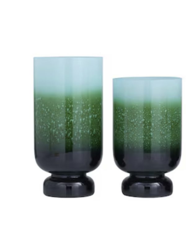 Green Glass Candle Holder